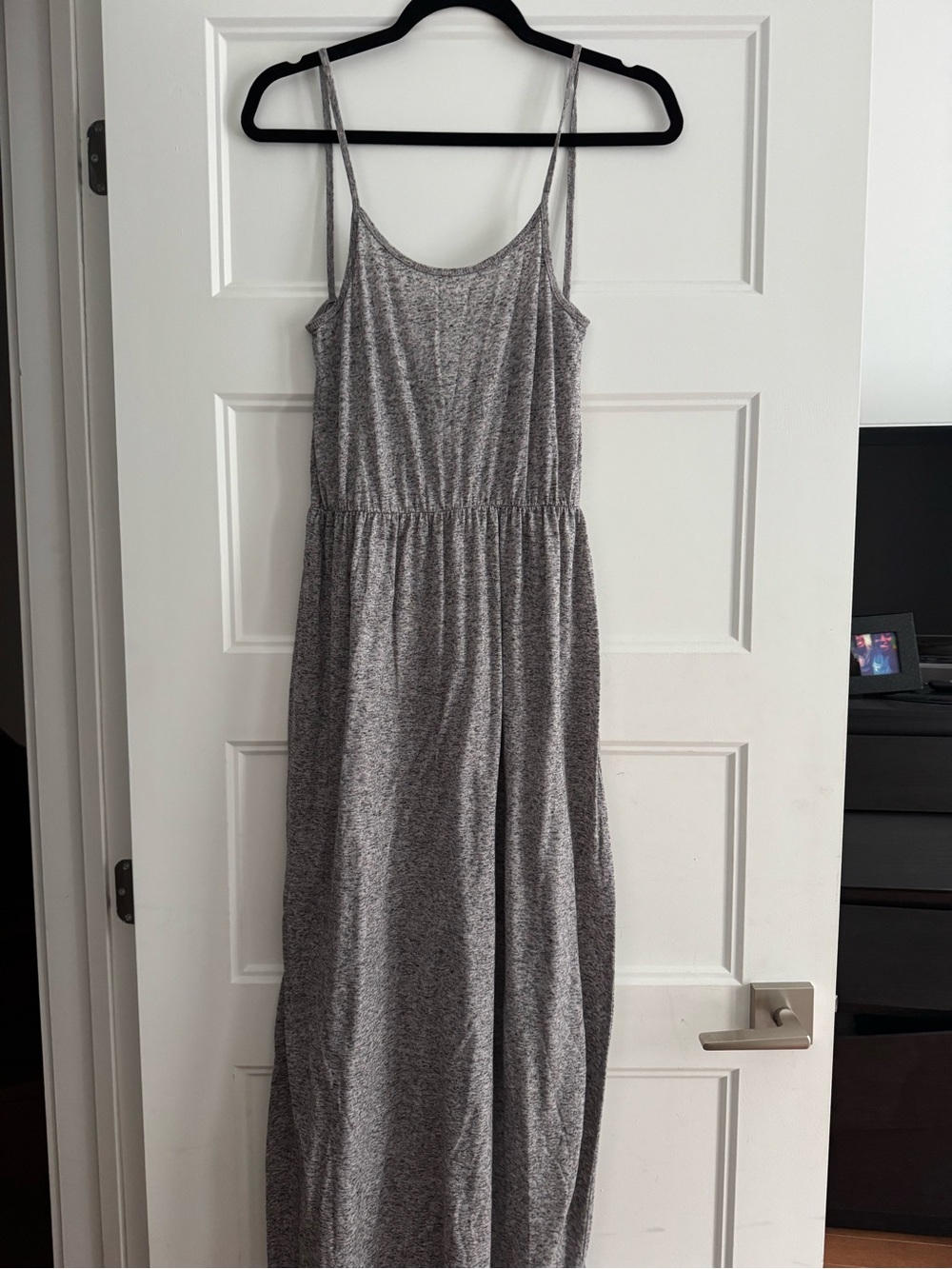 H&M Heather Gray Spaghetti Strap Maxi Dress